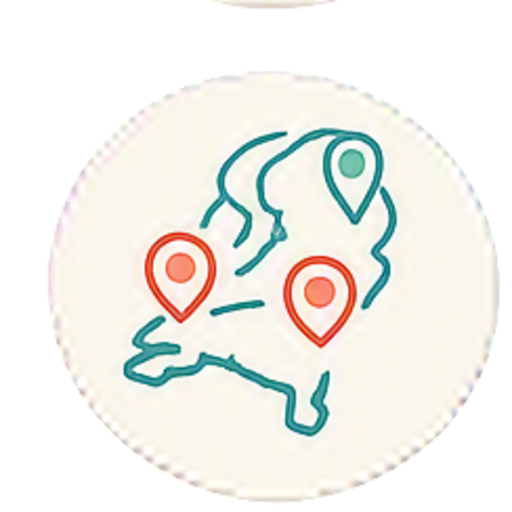 Illustratie van een regiokaart met een locatiespeld