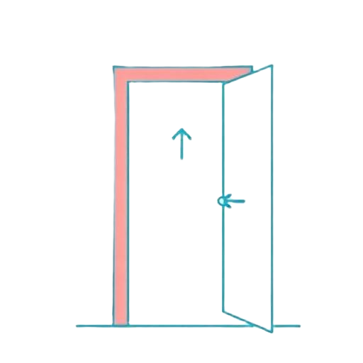 Illustratie van een open deur met een pijl