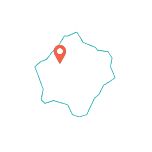 Illustratie van een regiokaart met een locatiespeld