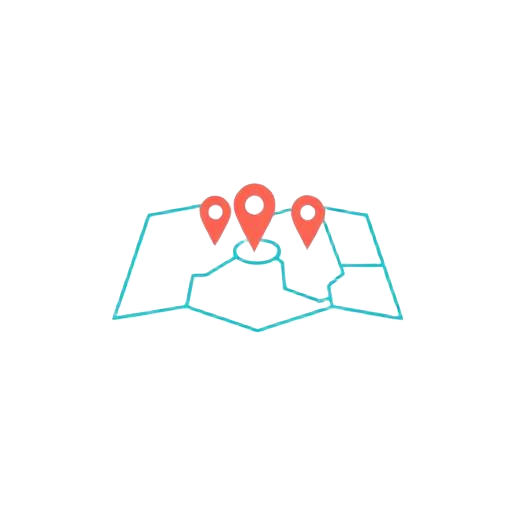 Illustratie van een kaart met locatiespelden